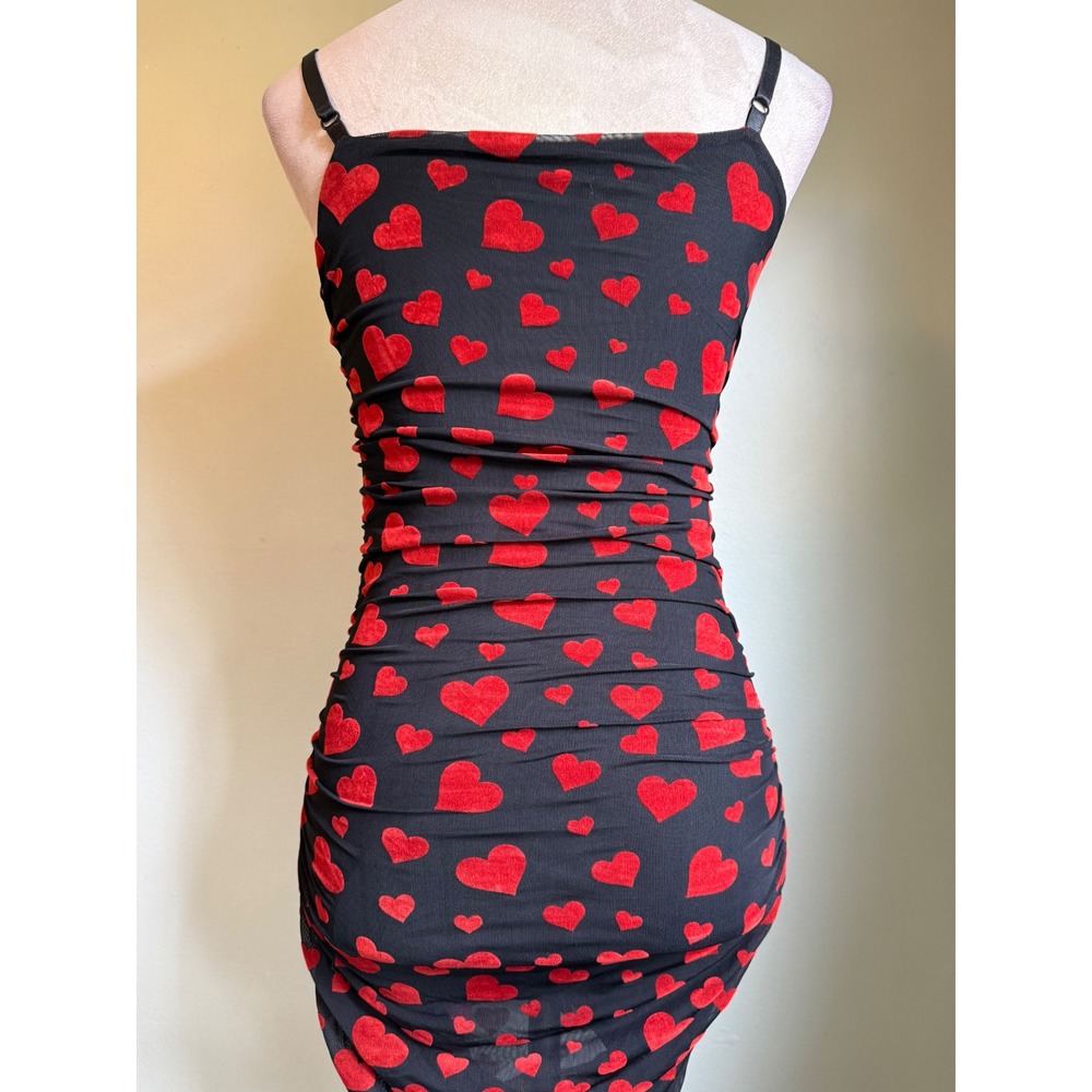 Sugar Thrillz Dolls Kill Black‎ Red  Heart whimsi Y2K bodycon daintyMini Dress S